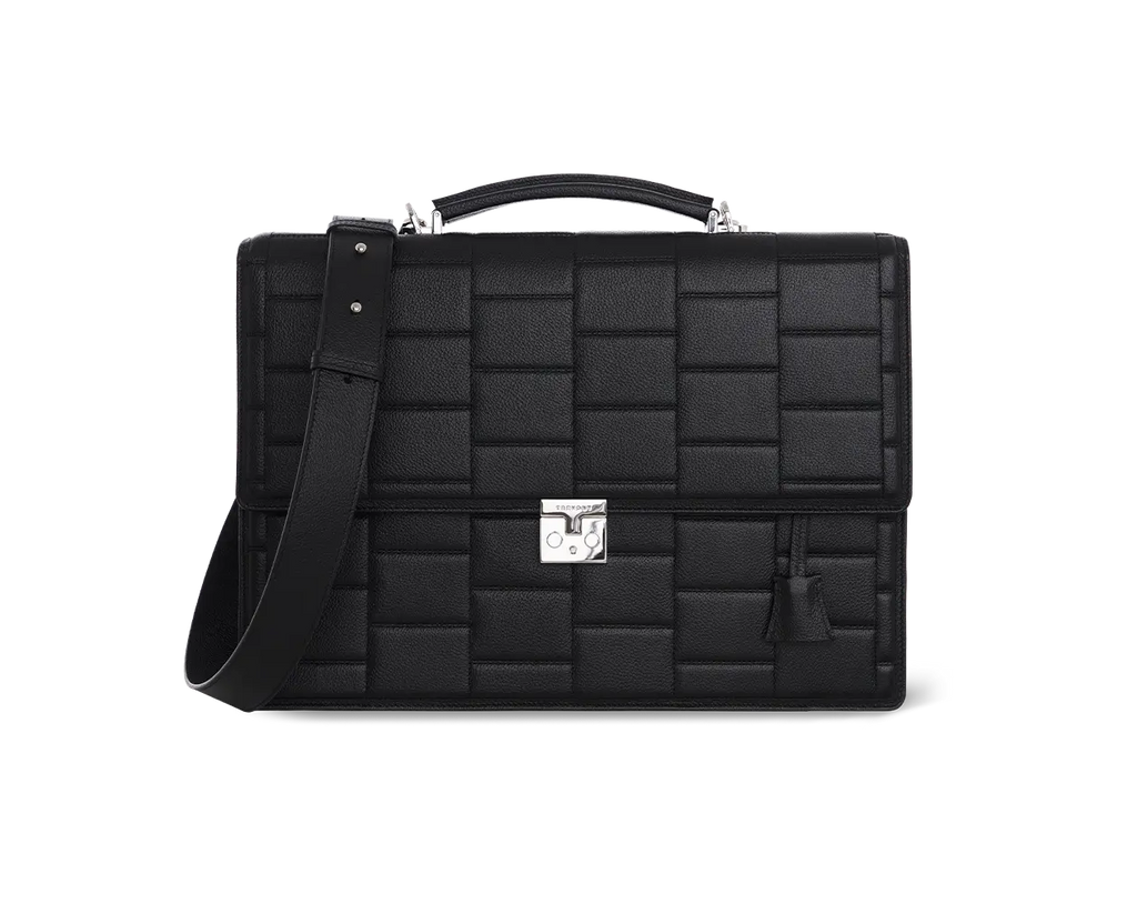 Specter Black Leather Business Bag Trevony