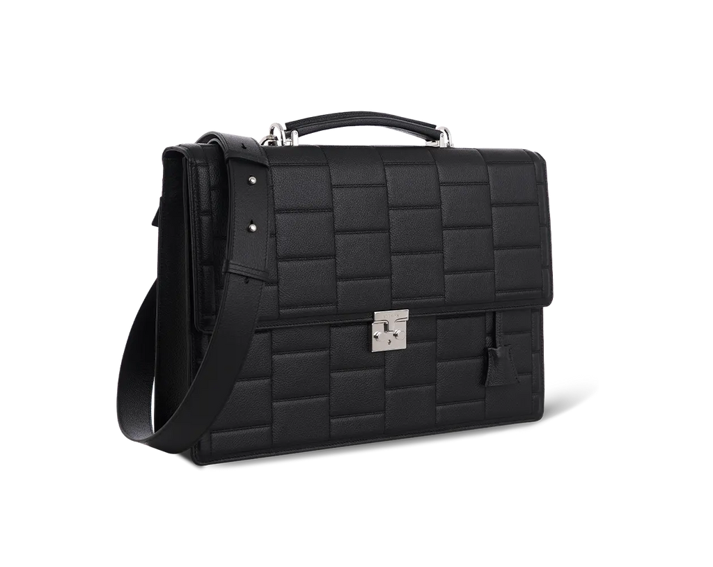 Specter Black Leather Business Bag Trevony