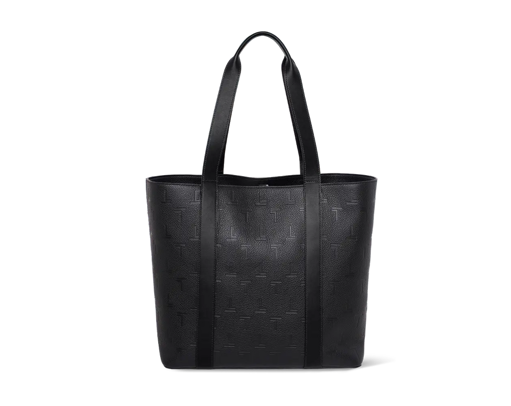 Black Leather Luxury Tote Bag TREVONY