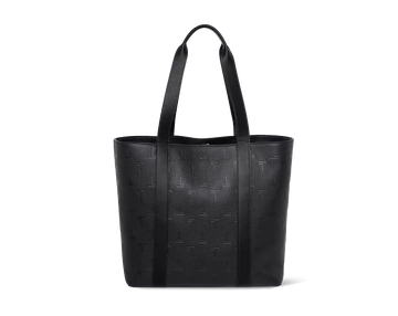 Black Leather Luxury Tote Bag TREVONY