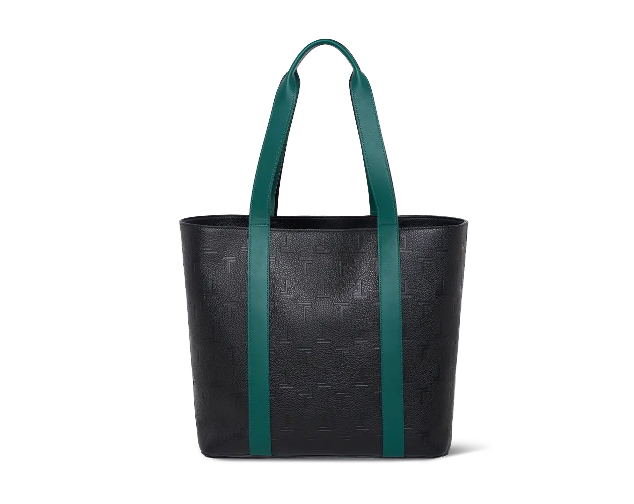 Borsa Tote in Pelle Nera e Verde