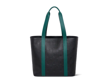 Black Green Leather Luxury Tote Bag TREVONY